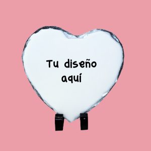 Portafotos de piedra en forma de corazón