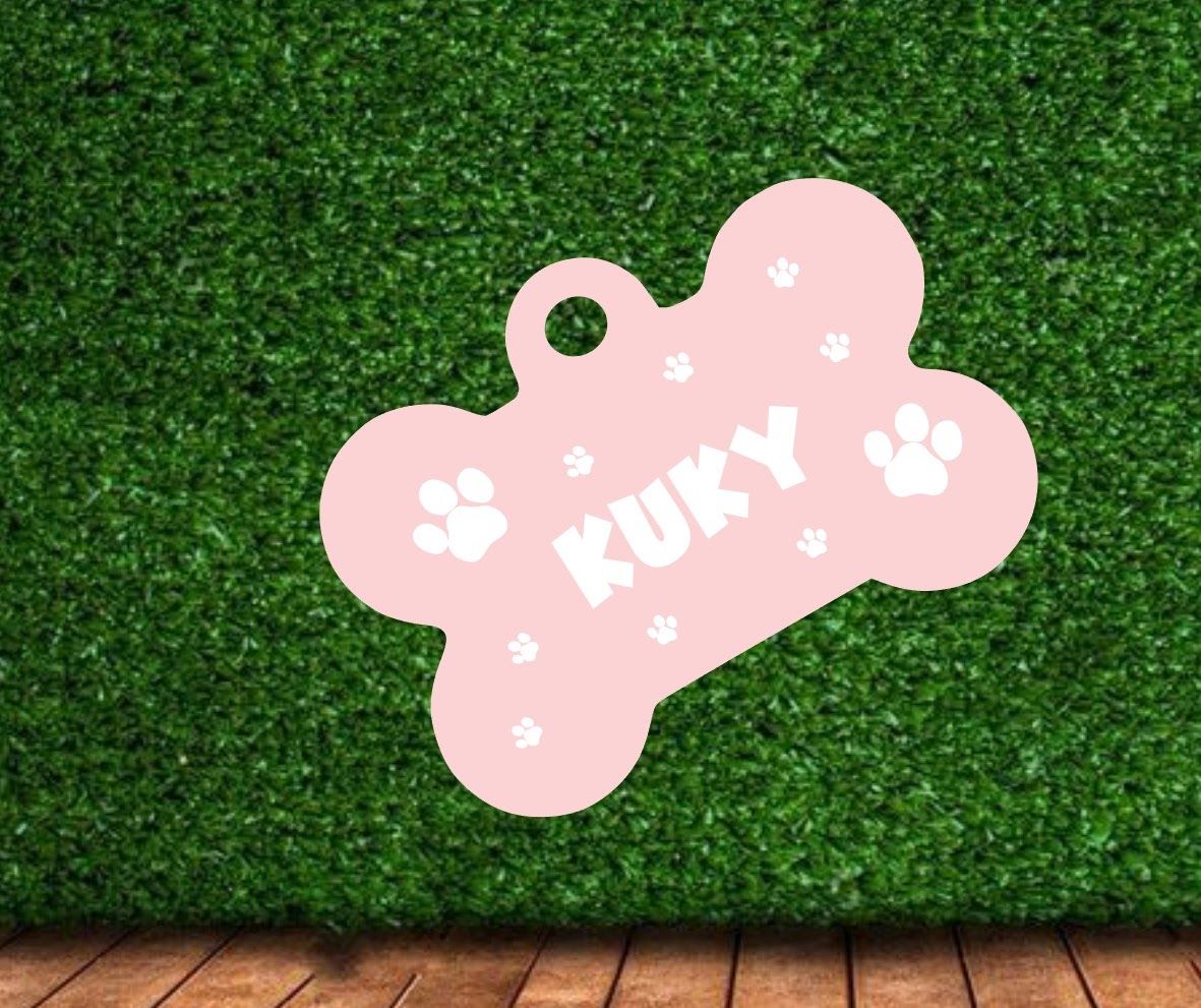 Colgante con forma de hueso personalizable