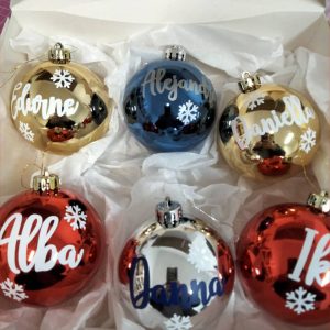 Bolas de navidad con nombres de 8 cm