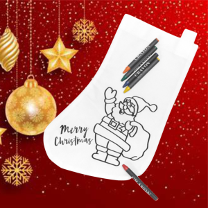 Calcetín navideño para colorear