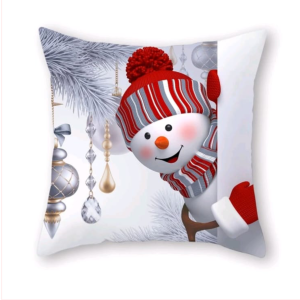 Cojín de Navidad estampado muñeco de nieves