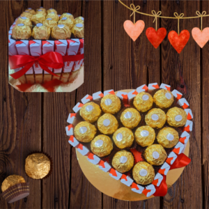 Tarta Ferrero en forma de corazón