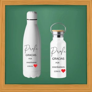 botella profe gracias
