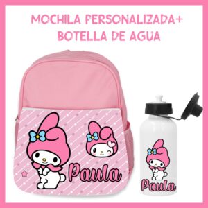 Mochila escolar + Bidón de Agua personalizados