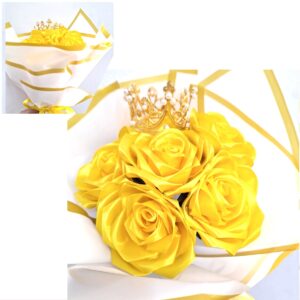 Ramo de 6 rosas eternas de cinta raso