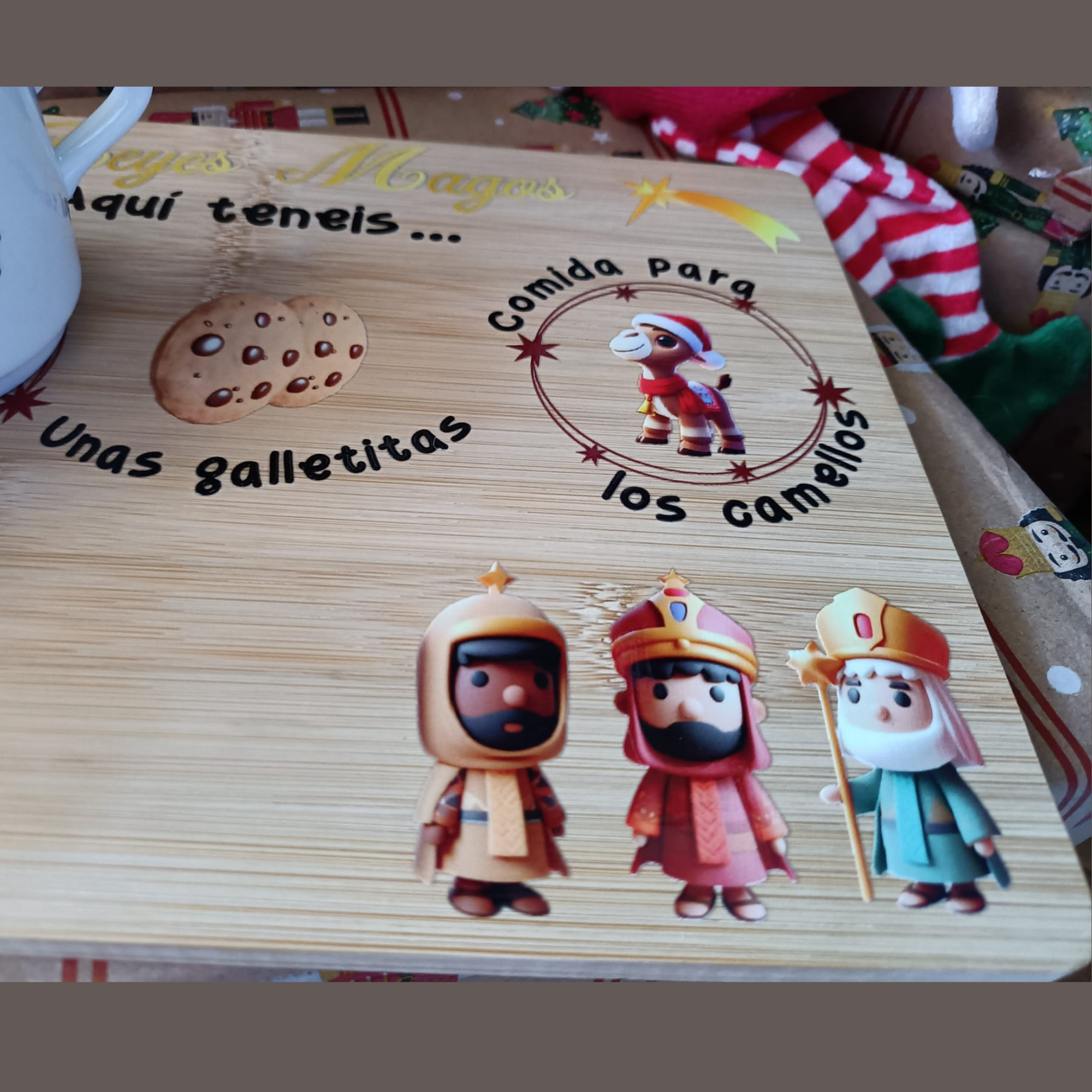 Bandeja de madera para Los Reyes Magos personalizada