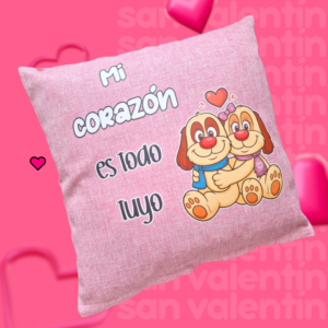 Cojín rosado Mi corazón es tuyo