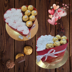 Corazón con Ferreros y Mini Rosas