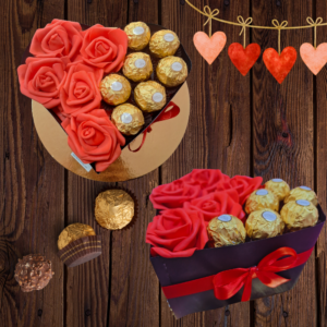 Corazón con Ferreros y Rosas