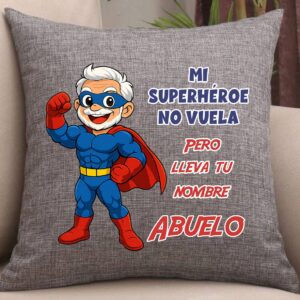 Cojín-Mi superhéroe no vuela - abuelo
