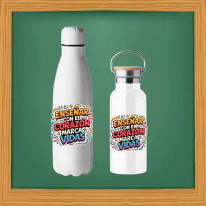 Botella de aluminio blanca - Enseñar Marca Vidas