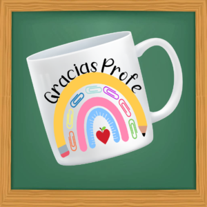 Taza Gracias Profe Arco Iris Modelo 1