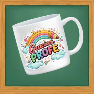 Taza Gracias Profe Arcoíris Modelo 3
