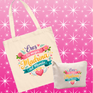 Set de Tote Bag y estuche Madrina-Modelo 1